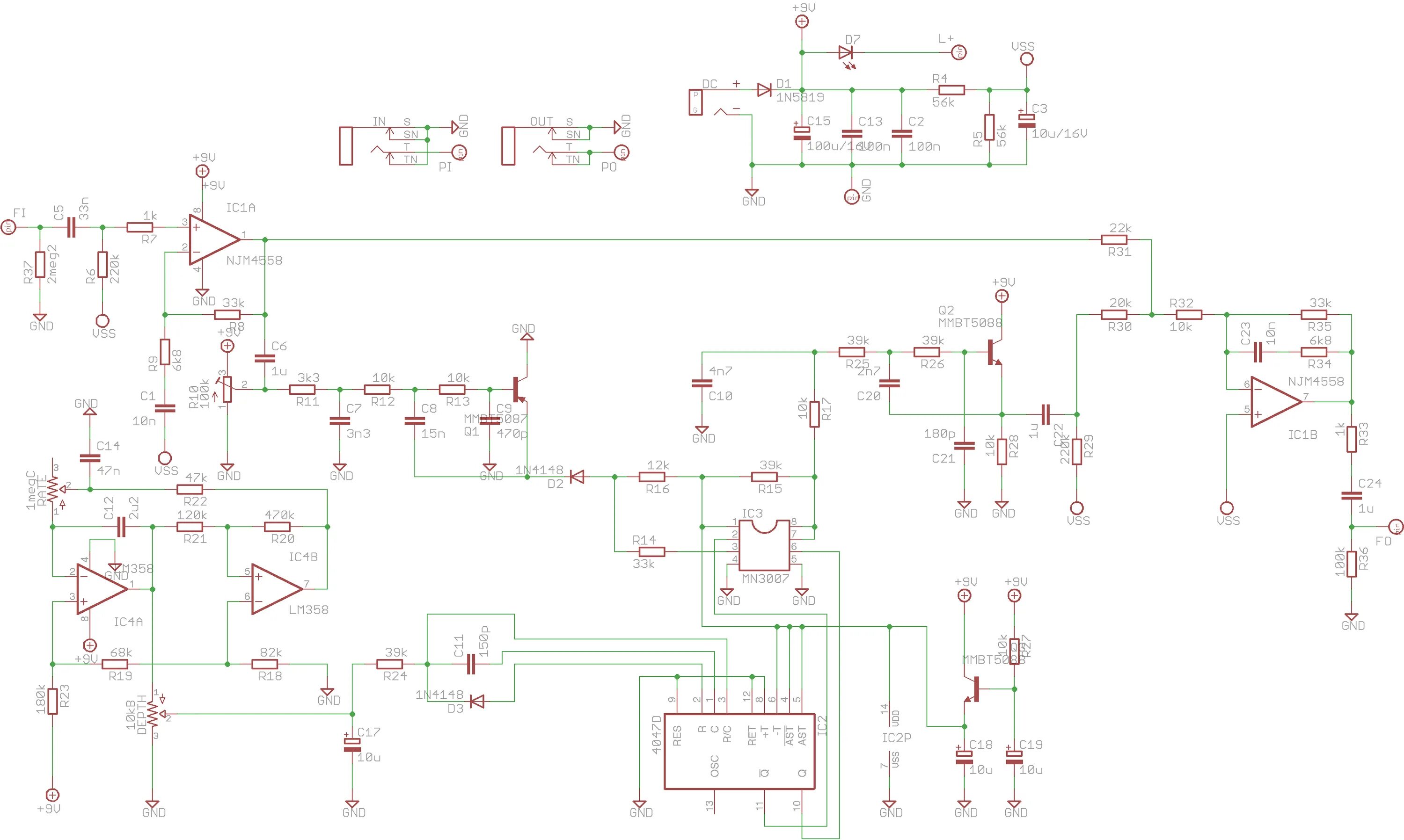 Schematic diagram of Arion SCH-1 Stereo Chorus pedal Chorus, Computer history, M