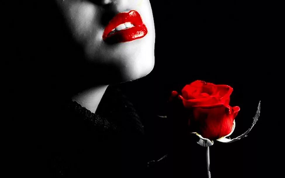 Девушка с черной розой. Красные губы на черном фоне. Красные губы на чёрном фонее. Красное молчание