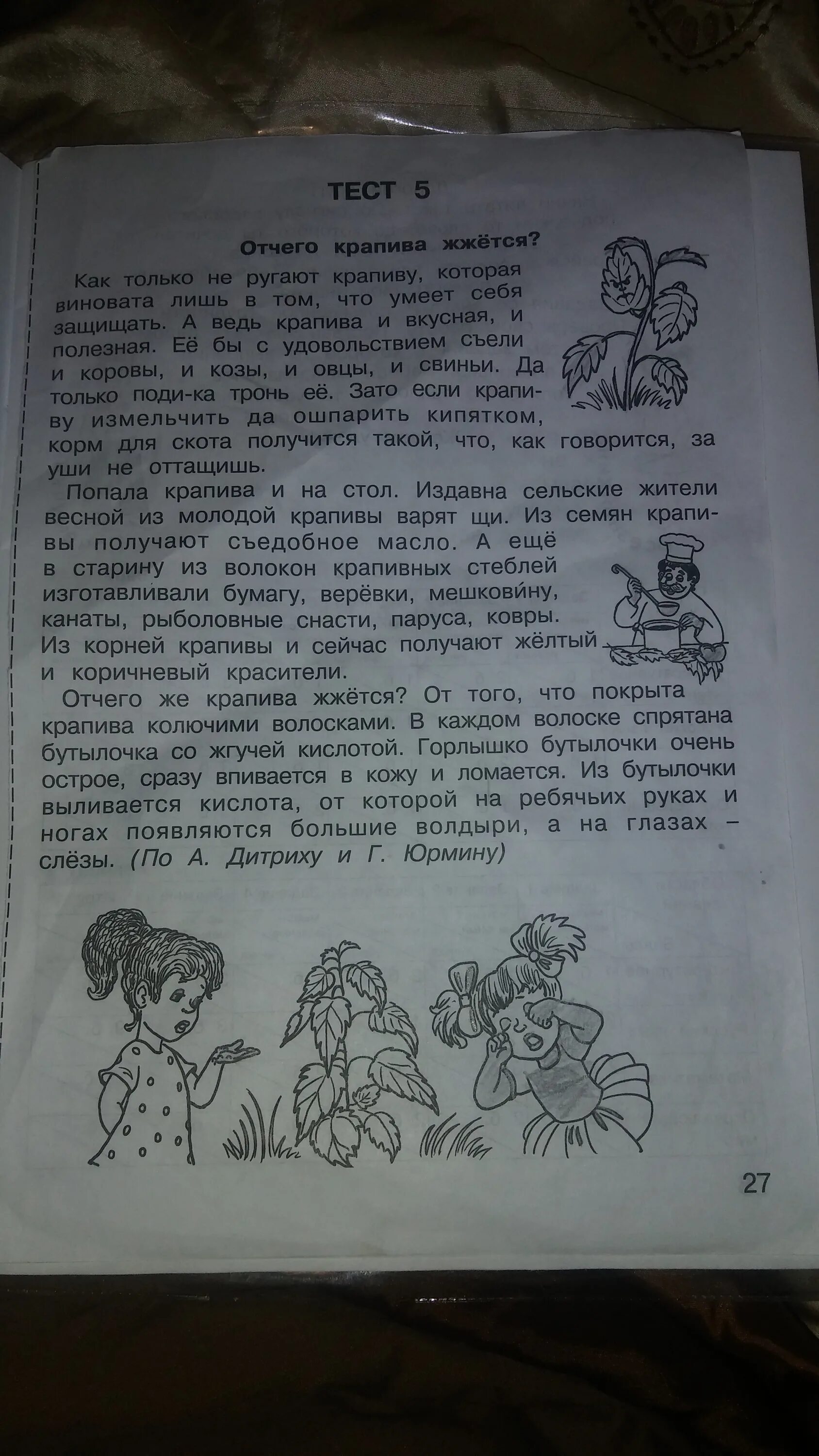 Я выйду за город крапива колется. Тест 5 вариант 1 отчего крапива жжется. Тест 5 вариант 2 отчего крапива жжётся 2 класс ответы.