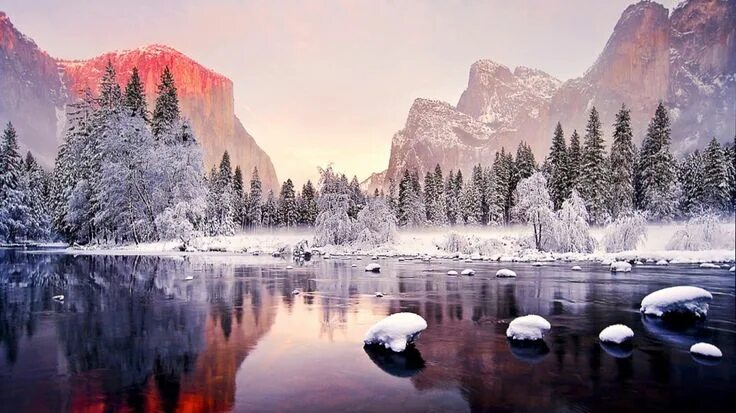 Winter, sky, sunset, mountains, forest, trees, spruce, snow HD wallpaper Winter 