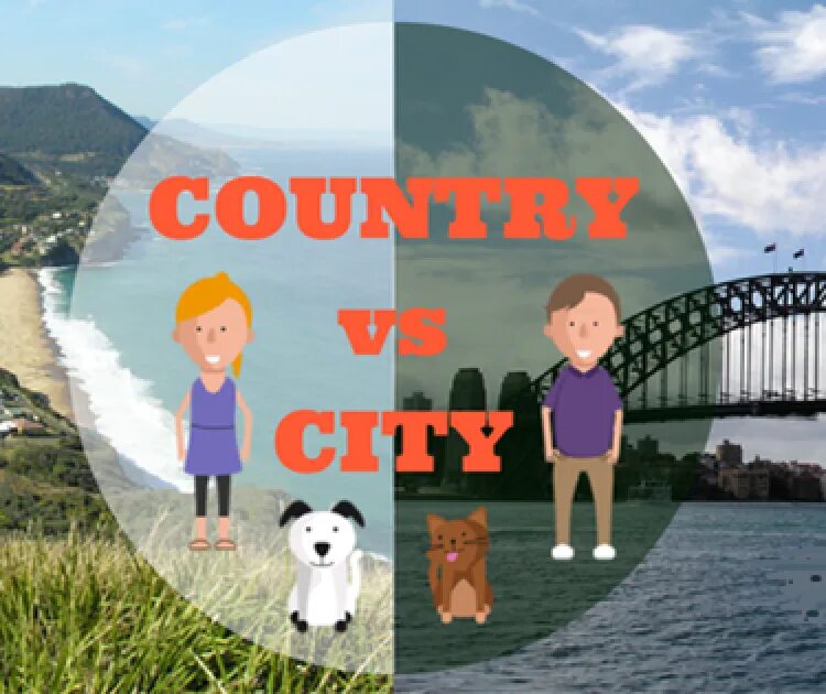 Country vs country. City Life and Country Life. Country vs City Life. City or Country Life. City Life vs Country Life.
