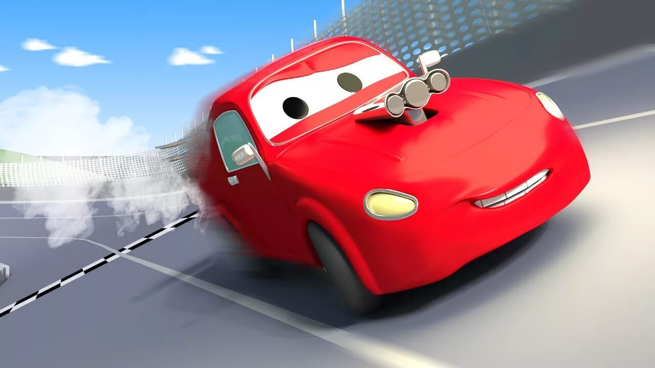 Маленькая красная машинка. Автомобили в мультфильмах.