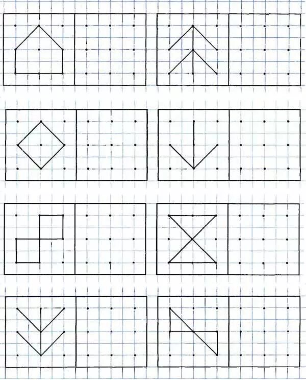 ПЕРЕРИСУЙ фигуру по точкам для дошкольников. Повтори узор. Графические узоры для детей. Повтори узор для дошколят. Повтори такую игру