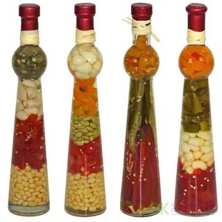 Декоративные бутылки с овощами