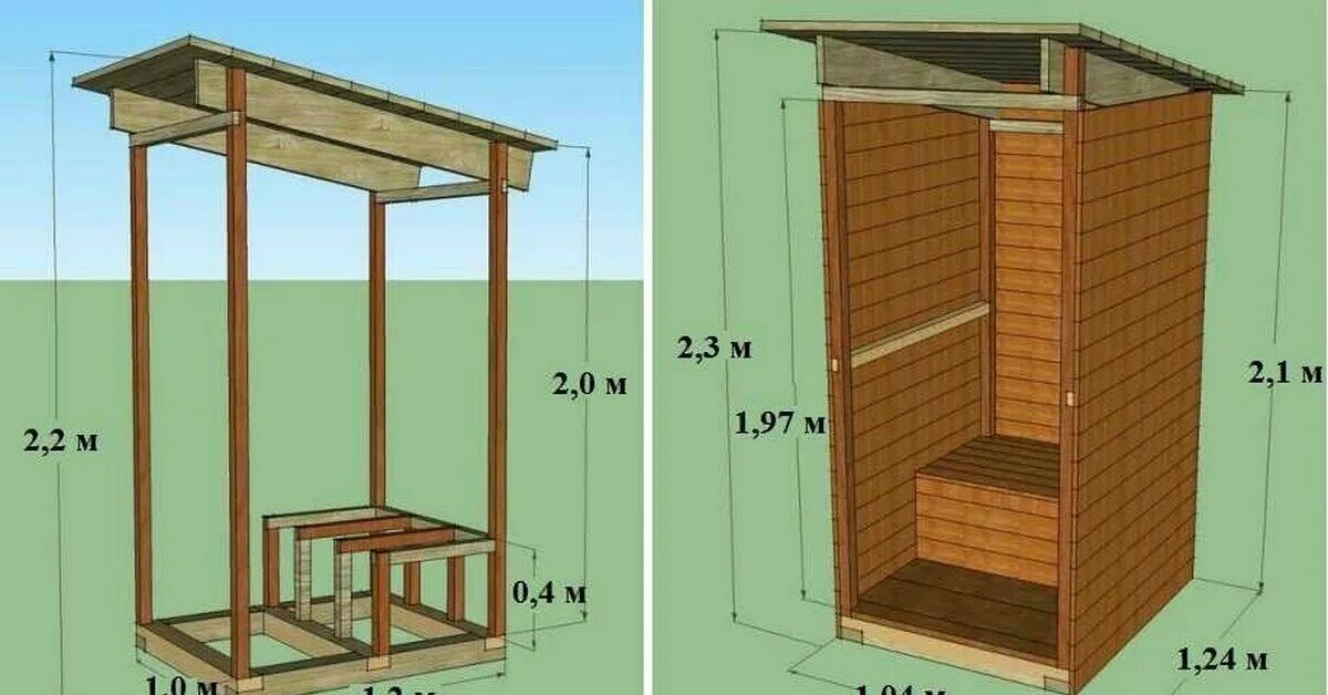 Размеры уличного туалета стандартные