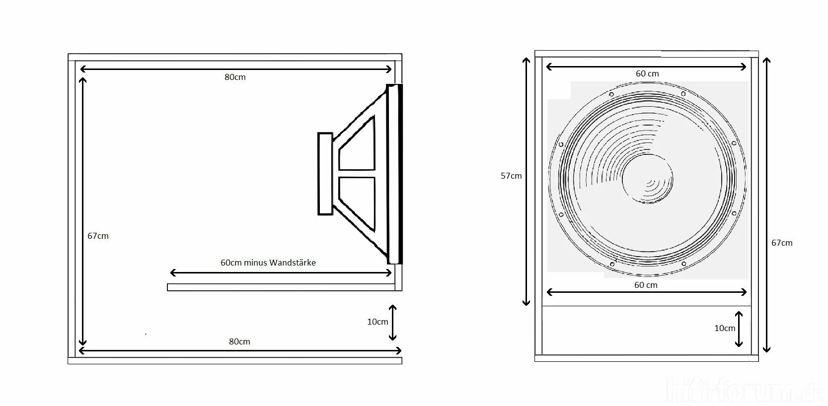RCF Bass Bin Speaker plans, Subwoofer box design, Box design