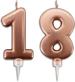 Candles 18 Years Rose Gold for Cake Party Birthday Decorations 