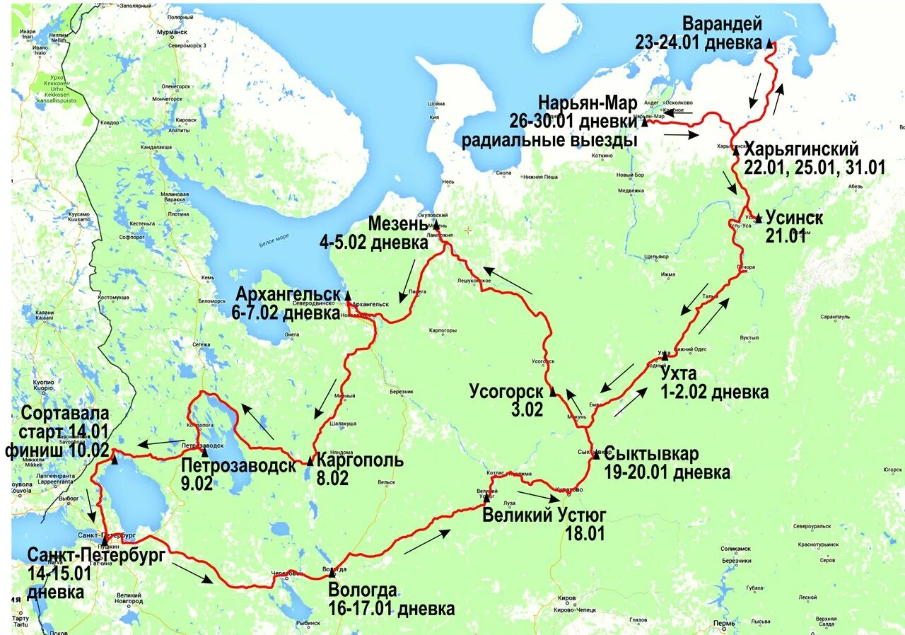 Зимник Усинск Варандей. Карта зимника Усинск Варандей. Экспедиции спб