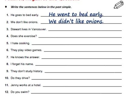 Past simple exercises wordwall