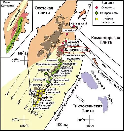 Пять вулканов на полуострове камчатка. Влк ключевская сопка на карте россии. Схема расположения вулканов на камчатке. П-ов камчатка вулканы на карте. Камчатка карта вулканов на карте.