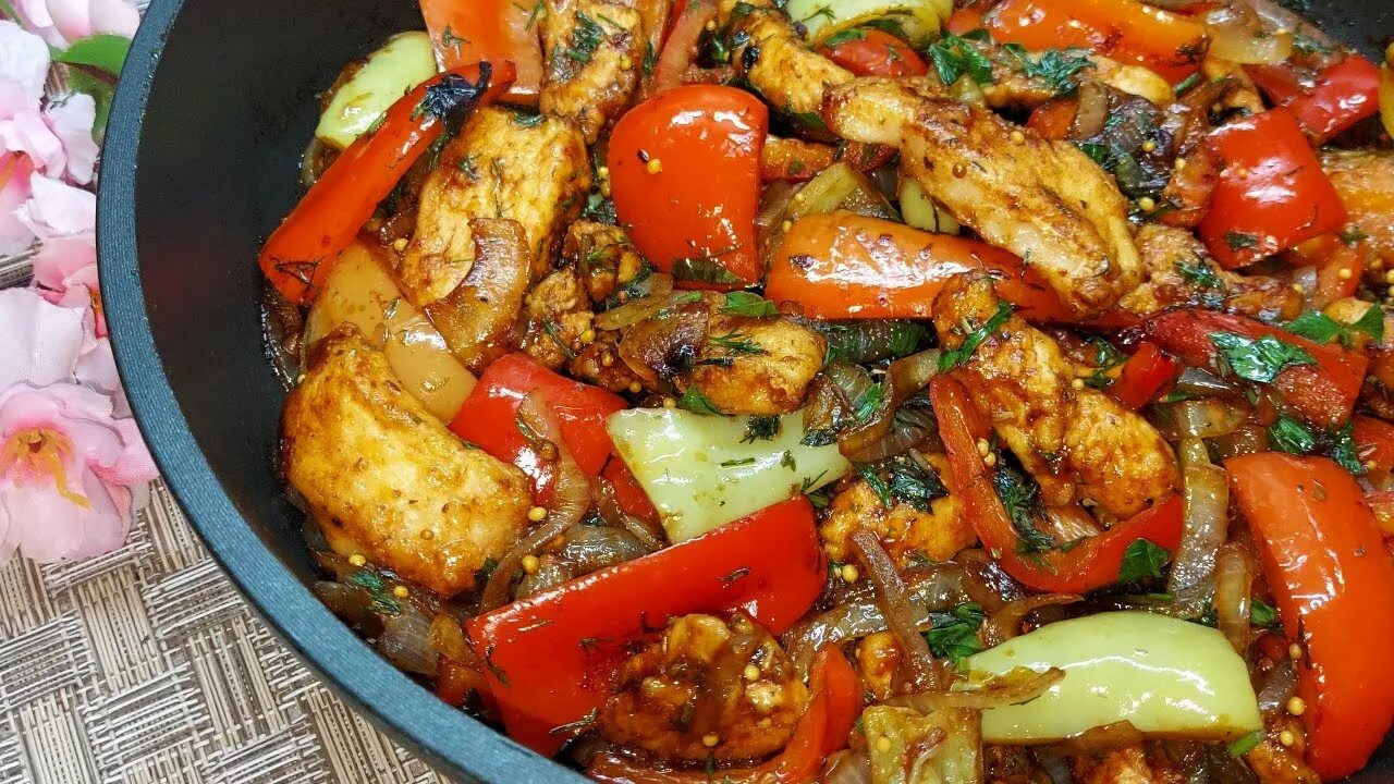 Рецепт курица с болгарским перцем