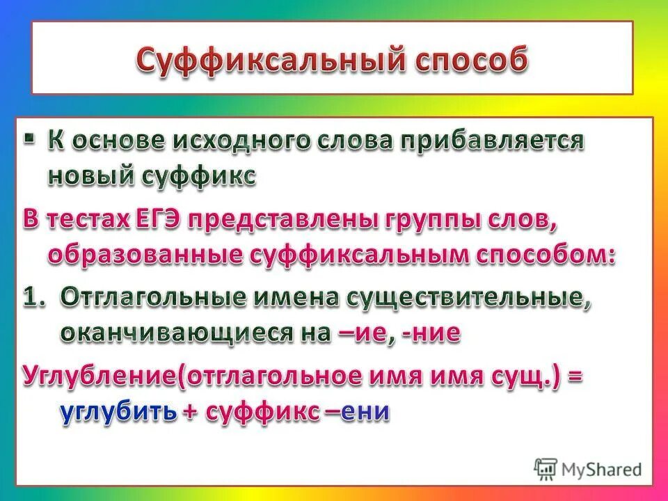Приставочно-суффиксальный способ образования глаголов. Глагол удвоить образован суффиксальным способом. Способы образования новых слов. Суффиксальный способ образования слов. Существительные суффиксальным способом.