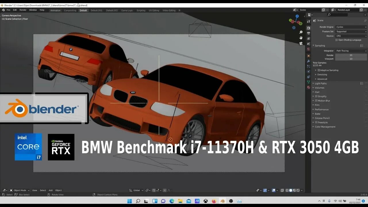 Blender benchmark. Blender benchmark