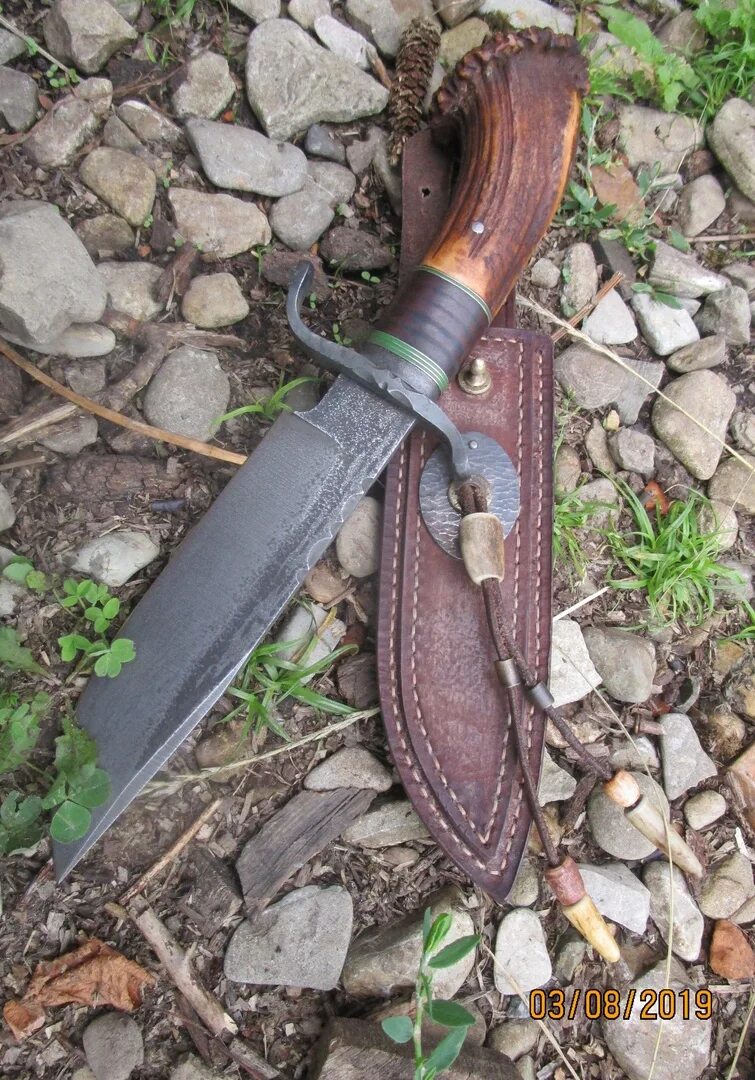 Нож 1917 Frontier Bowie. Нож Боуи своими руками. Авторские ножи в СПБ. Мм рог