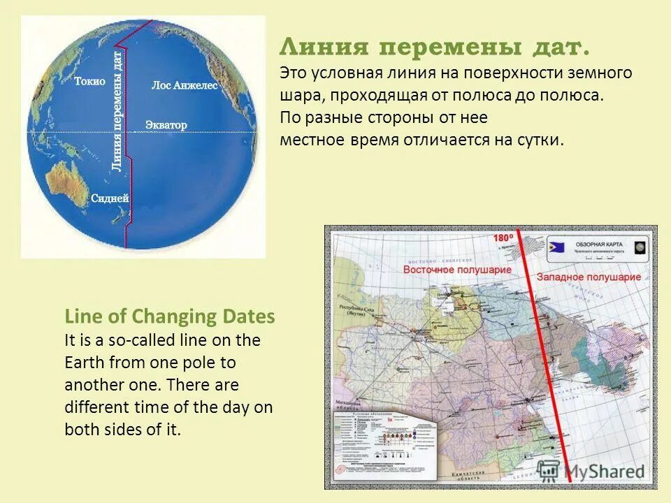 По какому океану проходит линия перемены даты