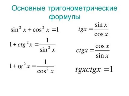 Cos 2 тригонометрия