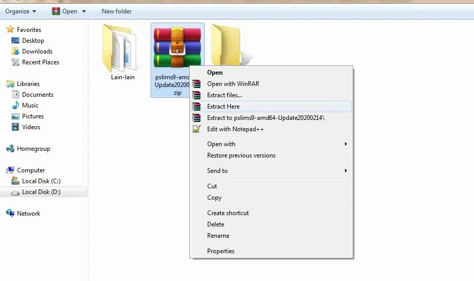 Here is an extract. Extract files. extract here.