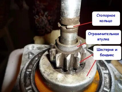 Снять бендикс со стартера ваз