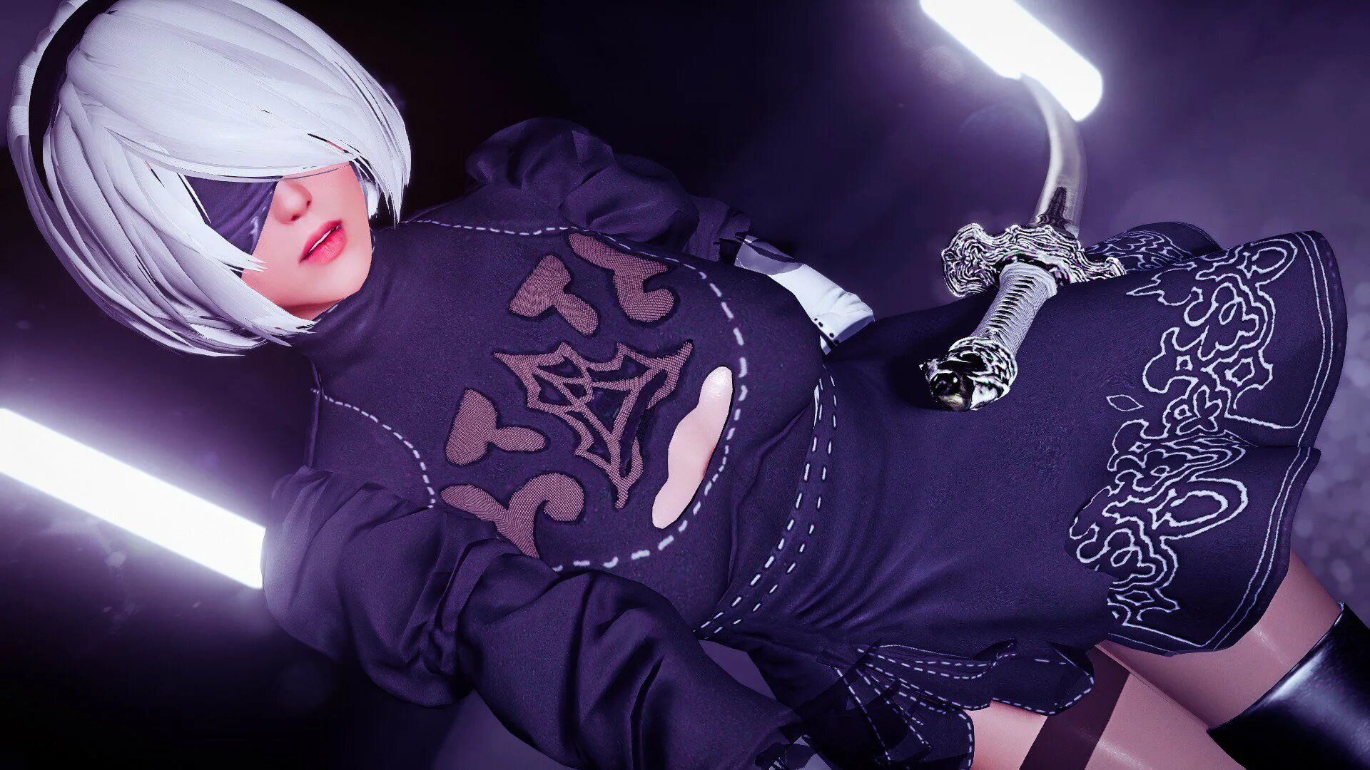 2b NIER. Purple bitch NIER. NIER Automata 2b кимоно. Nier rule 34