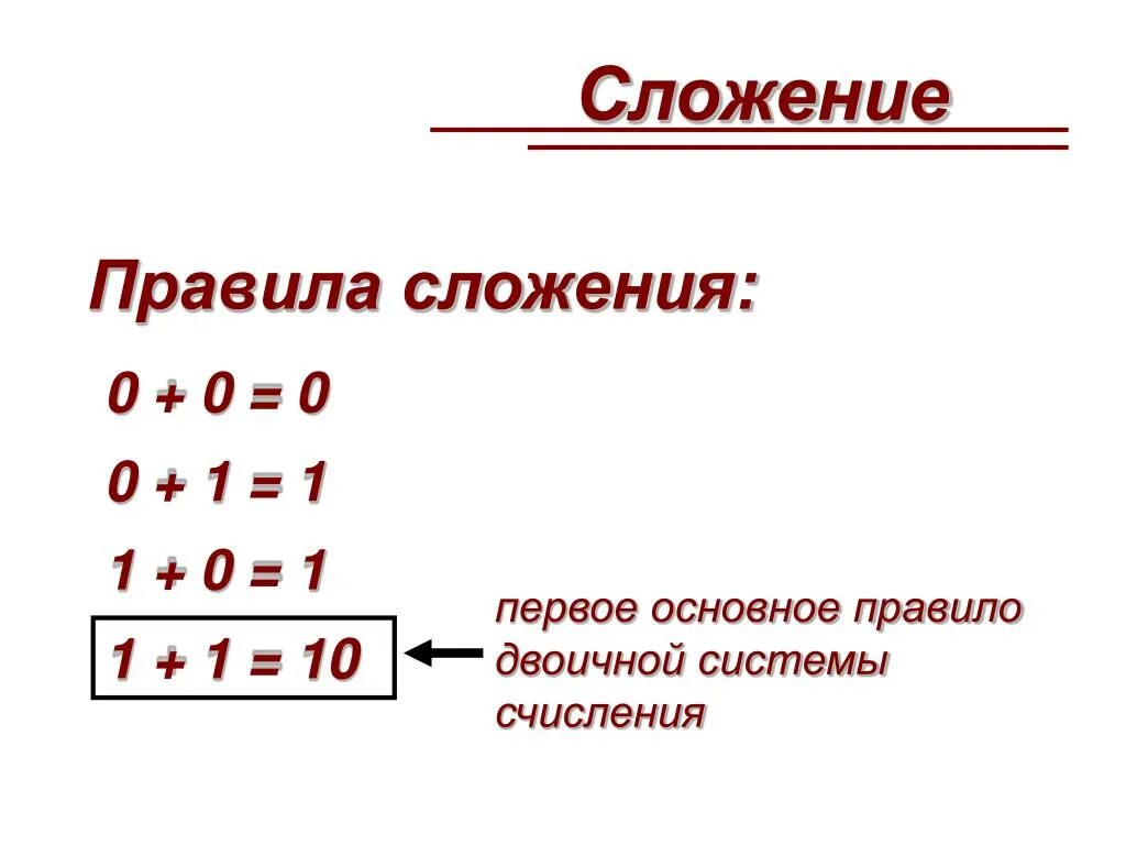 Сложение в двоичной системе счисления. Правилами сложения в двоичной системе счисления являются …. Как складывать в двоичной системе счисления. Как сложить двоичную систему.