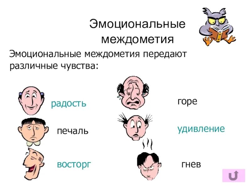 Чувства говорящего примеры. Междометия выражающие эмоции. Междометия выражающие радость. Эмоциональные междометия примеры. Урок русского языка междометие.