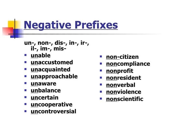 Prefixes im in il. Приставки в английском языке ir im. Отрицательные приставки в английском языке un il. Отрицательные приставки dis mis. Слова с приставкой non.