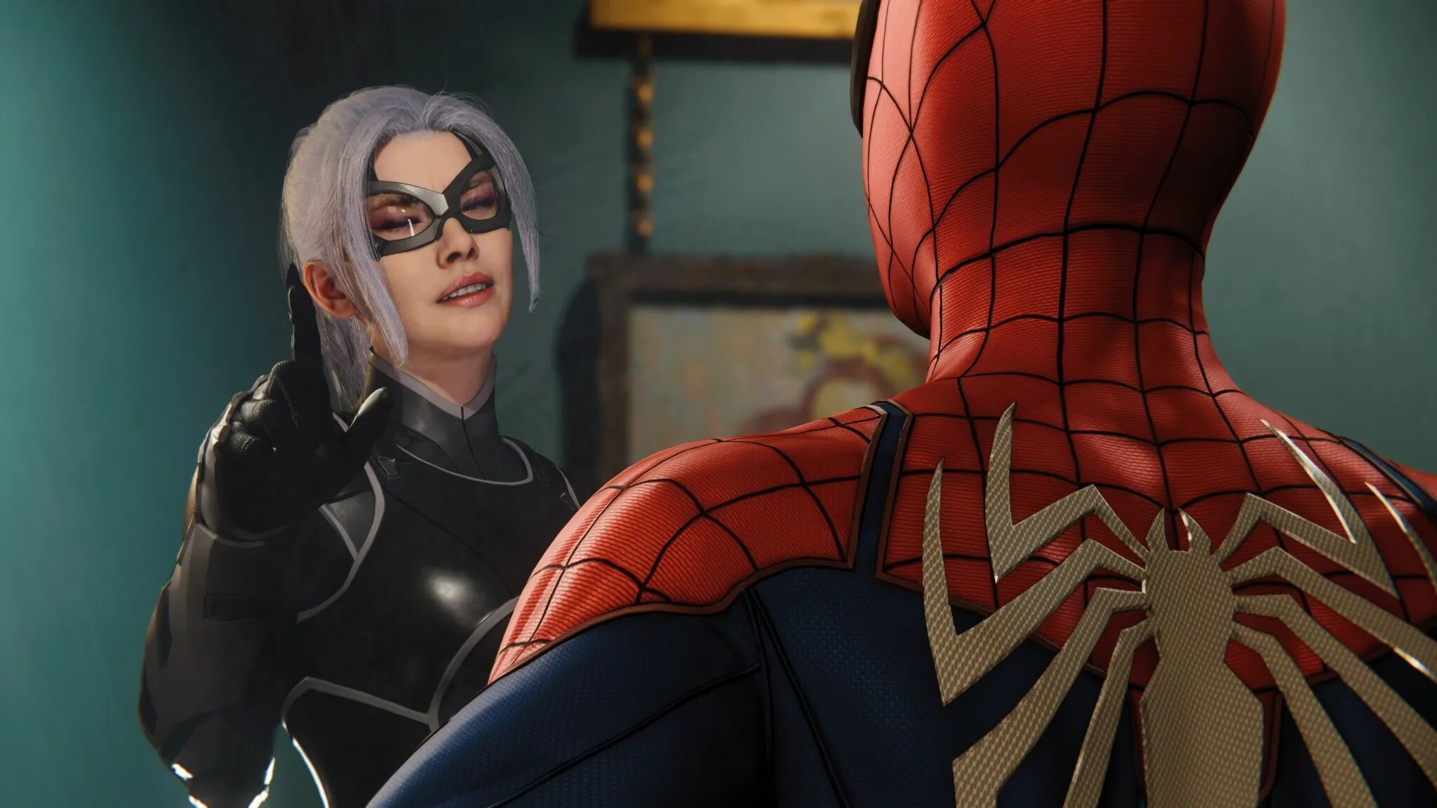 Marvel s spider man. Фелисити Харди Marvel Spider men. Марвел спидер ман. Spider-man: the Heist DLC кошка. Spider man 2018 ps4 DLC.