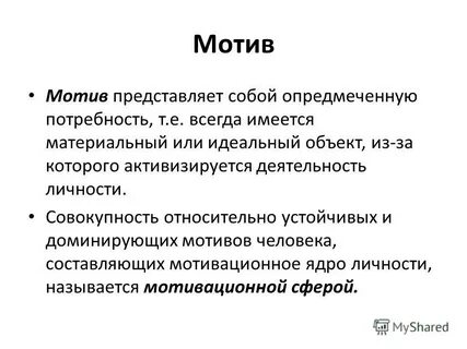Мотивация это кратко