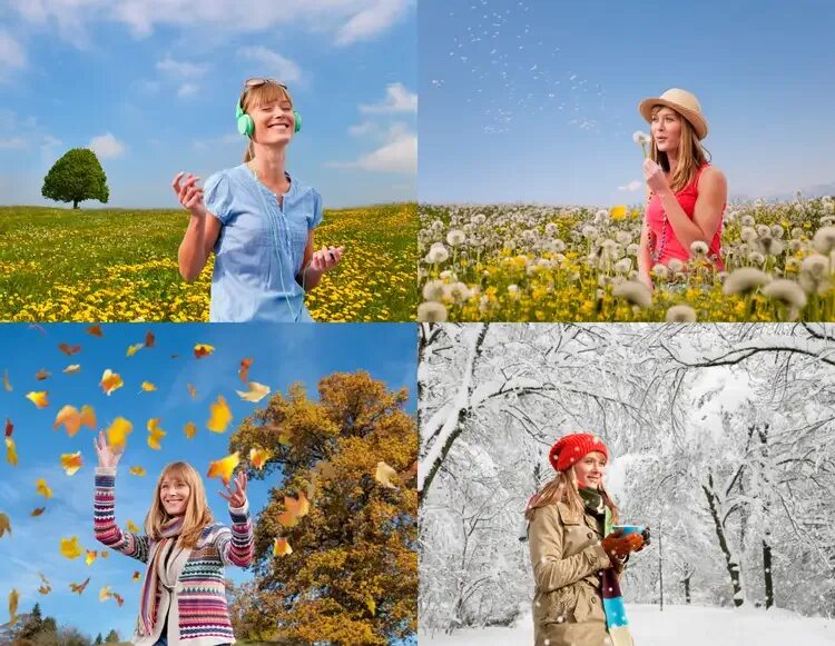 Времена года всегда хорошие слушать. Времена года люди. Фотосессия 4 времени года.