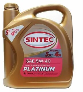 Sintec platinum 5w 40 4 л