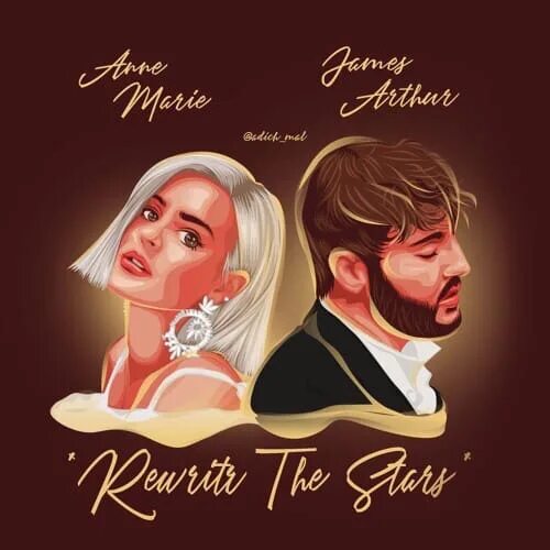 Rewrite the Stars James Arthur Anne-Marie. James Arthur and Anne-Marie. Annemarie James Arthur Rewrite the Stars Lyrics.