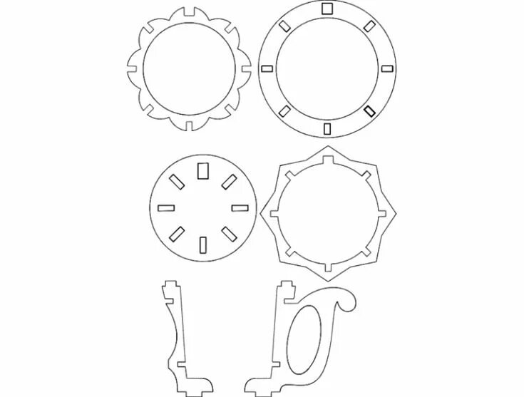 Чертежи cdr. Dxf чертежи. чертежи прокладок для лазерной резки. макеты для фрезерной резки. макет часов для лазерной резки.