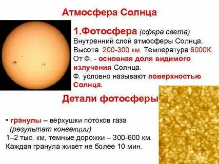 Давление фотосферы солнца