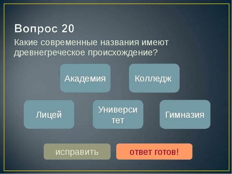 Назовите современное название