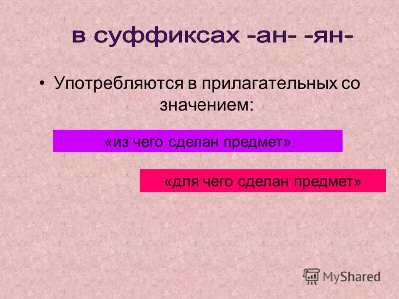 Суффикс ан значение