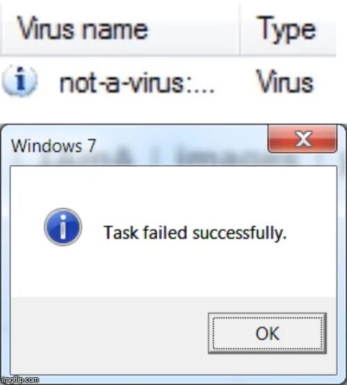 Приложение not a virus. Task failed successfully. Not a virus. Not-a-virus:downloader. Вирус salinewin exe.