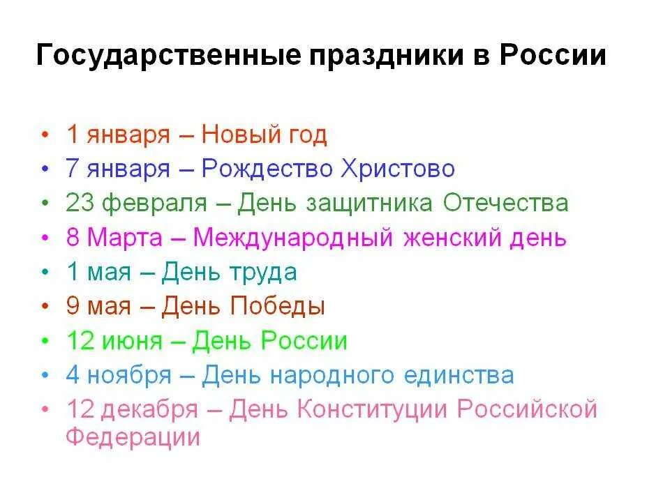 Государственные праздники россии июль. Государственные праздники. Список государственных праздников. Госу,дарственные праздники Росси. Государственыепраздники России.