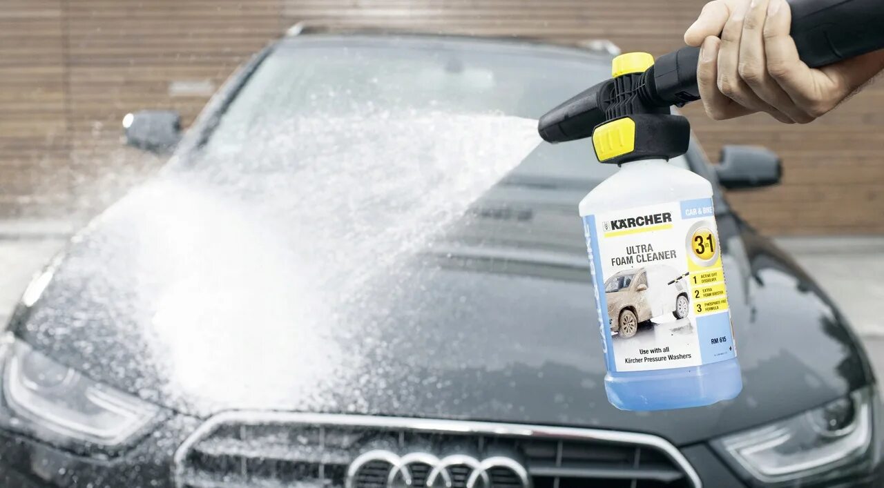 Как правильно мыть бесконтактной мойкой. Karcher Ultra Foam Cleaner «3 в 1» для бесконтактной мойки (6.295-744.0). Пенная насадка fj10. Для бесконтактной мойки шампунь 1л Karcher. Karcher пена для бесконтактной мойки.