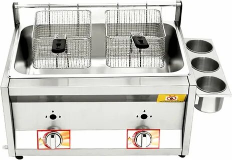 Commercial Gas Deep Fryer with favorite Spice Lid Box Stainless Stee and