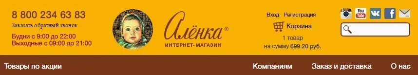 карта магазина аленка
