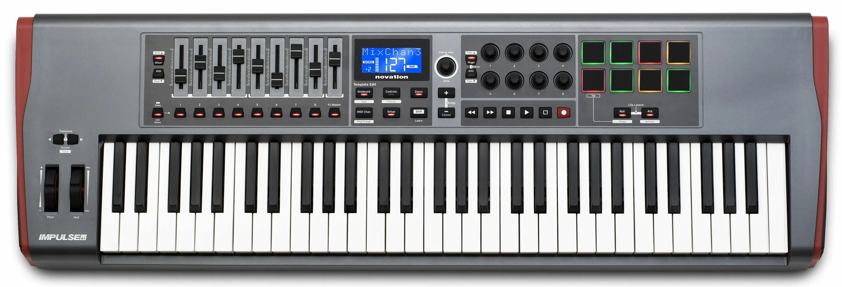 Как использовать миди клавиатуру. Novation impulse 61. миди клавиатура 61. midi клавиатура novation. midi-клавиатура novation impulse 49.