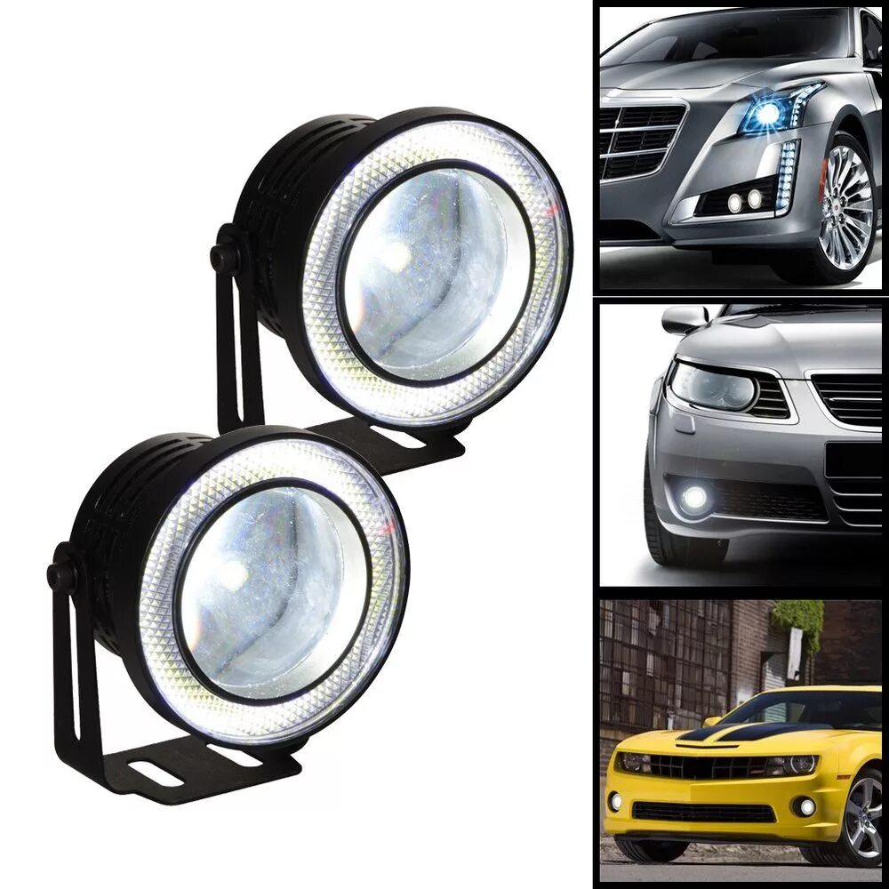 Противотуманные фары плюсы. Фара led Fog Lamp 12v. Фара противотуманная-30w with Eyes. Дополнительные фары дневного света (3 led) HELLA. Противотуманные фары led 85 мм универсальные.