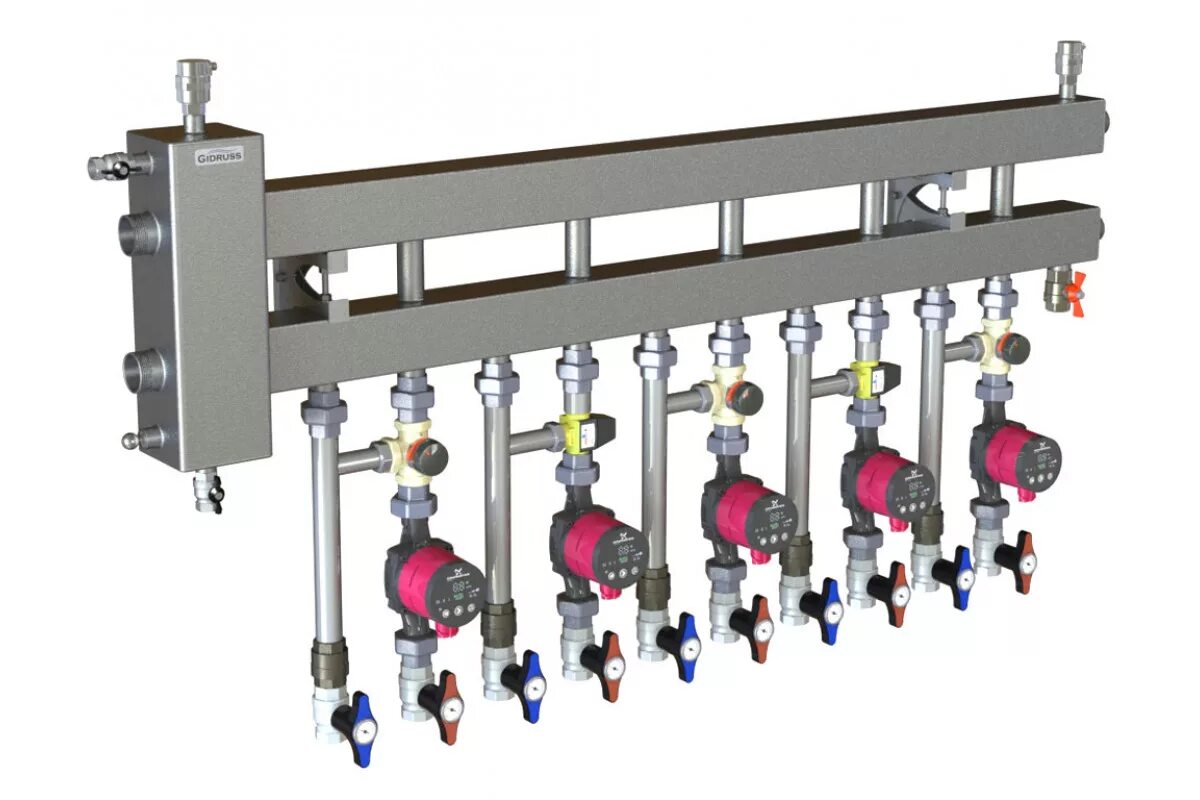 Коллектор отопления распределительный 1 1/2". Коллектор модульный с гидрострелкой 80кв. Коллектор с гидрострелкой на 5 контуров 120квт Sirius. Коллектор с гидрострелкой BM-150-4d. Коллектор на 1 контур