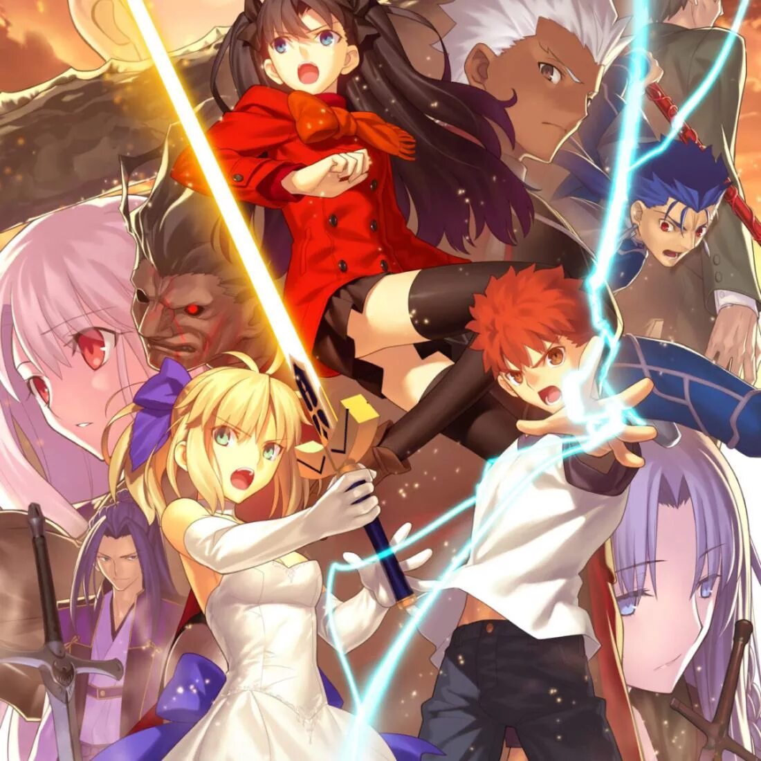 Фейт стей Найт. Fate stay Night Unlimited Blade works. Ночь схватка