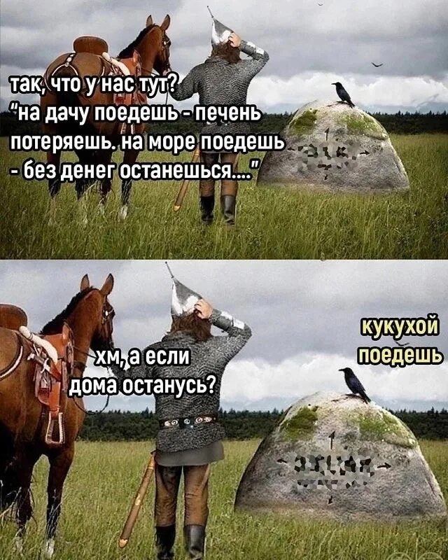 Как не поехать на дачу. Сложный выбор фото. пятничные шутки. продолжи фразу из за леса из за гор. картина кукуха выбирает куда поехать.