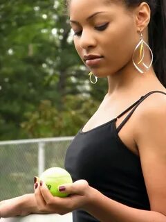 Tennis Girl Free Stock Photo A beautiful African American teen girl 