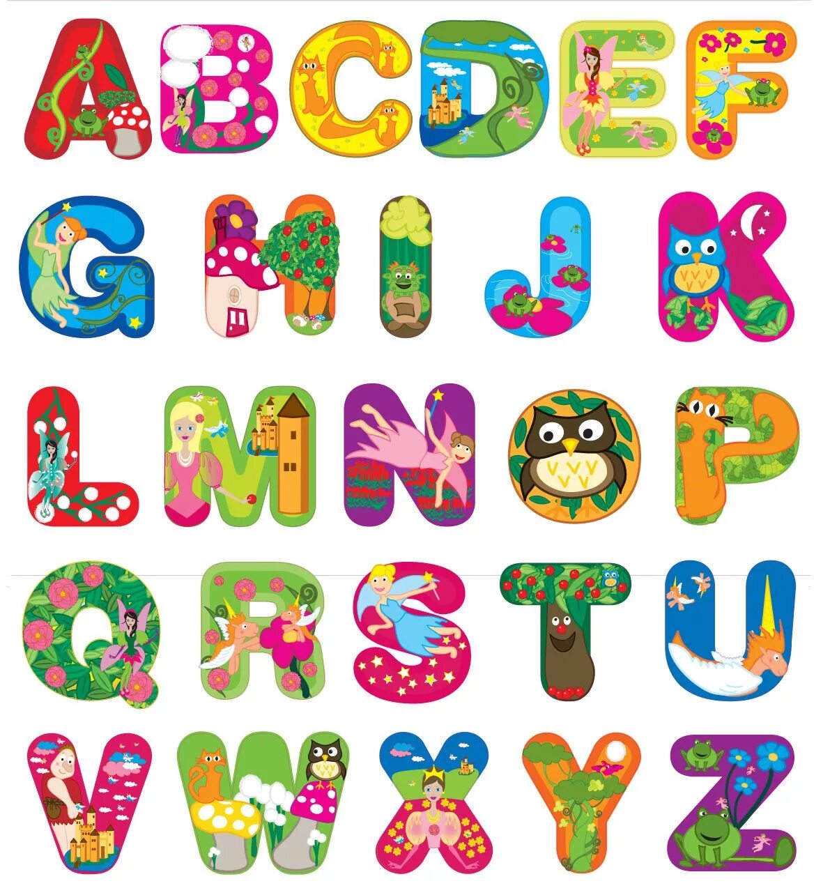 Детский шрифт. Алфавит красивый для детей. Детские английские буквы. Веселые детские шрифты.