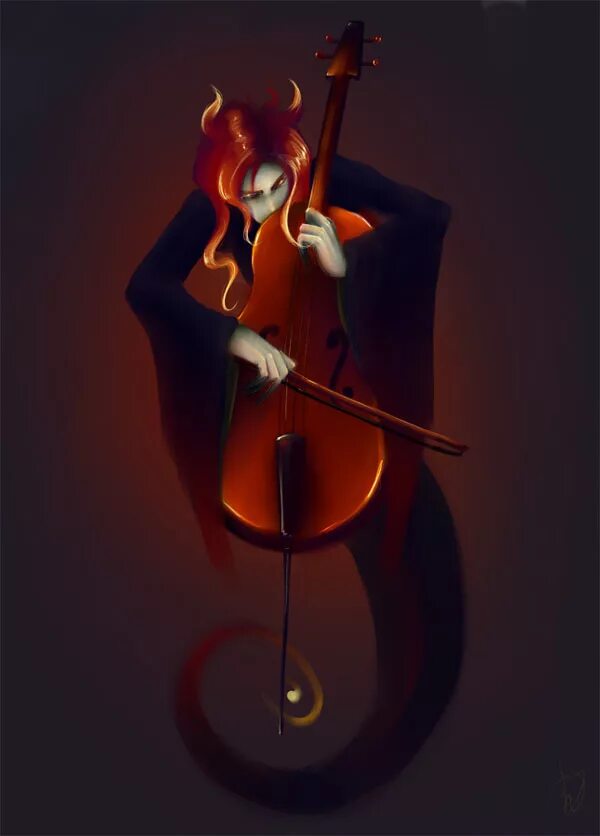 Скрипка лиса как правильно. Скрипка арт. Демон скрипач. Скрипка арты. Демон со скрипкой.