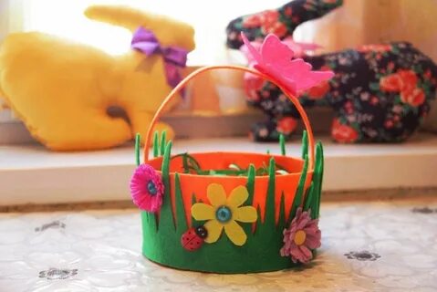 Пасхальная корзинка из фетра