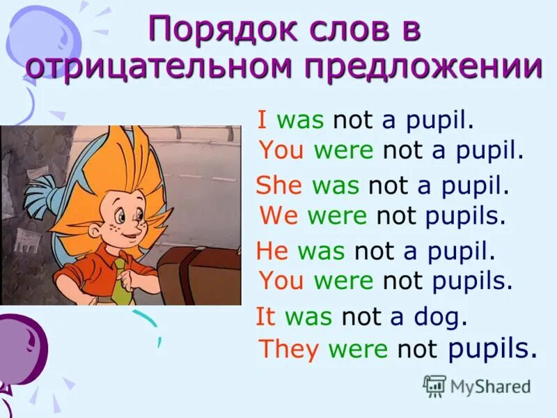 Прошедшее слово are